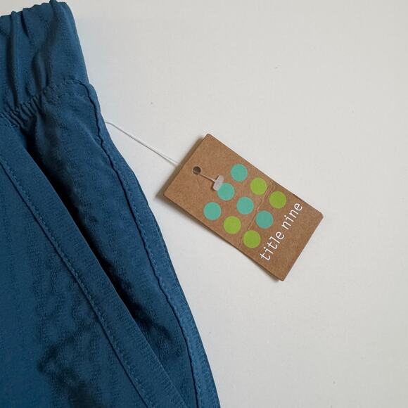 Title Nine Slaycation Wide Leg Cropped Pants Size XL NEW Deep Lagoon Textured - Picture 7 of 16